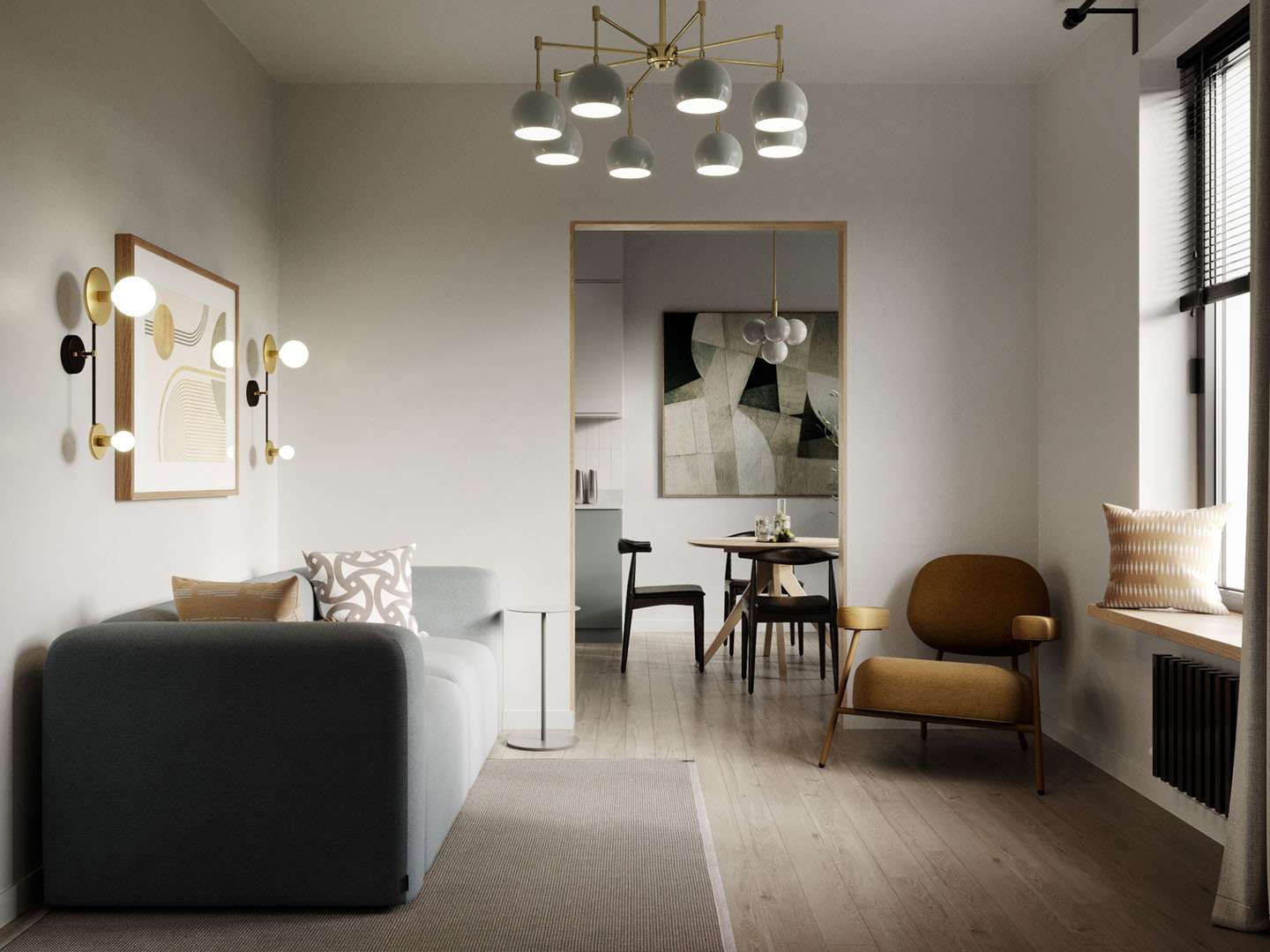 Thiết kế nội thất phòng khách hài hòa và tinh tế