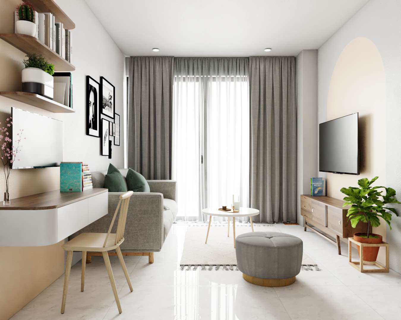 Phong cách thiết kế thi công căn hộ được lấy cảm hứng từ sự sự đơn giản, tinh tế và hiện đại