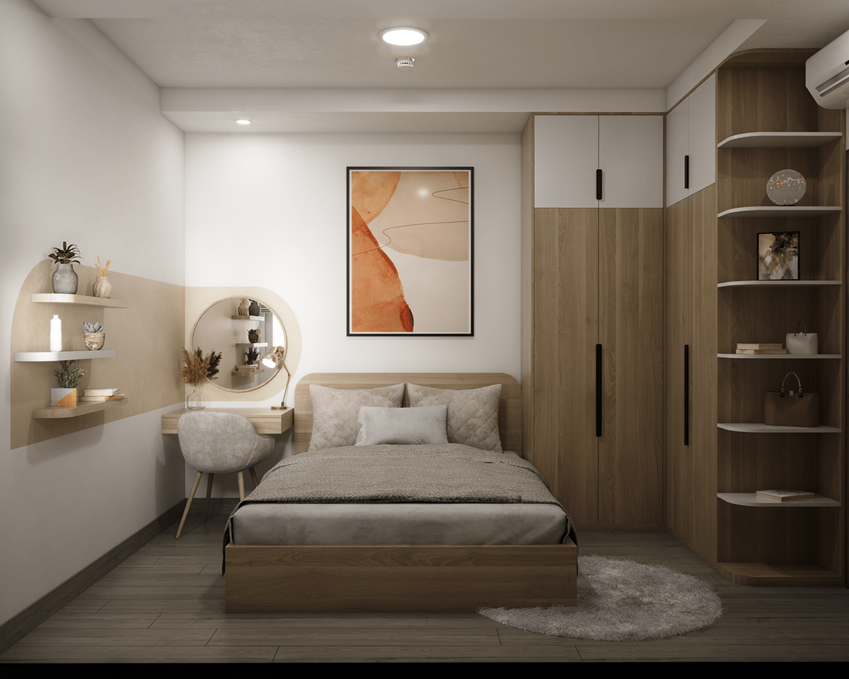 Thiết kế phòng ngủ ấm áp, tạo cảm giác thư giãn và thoải mái